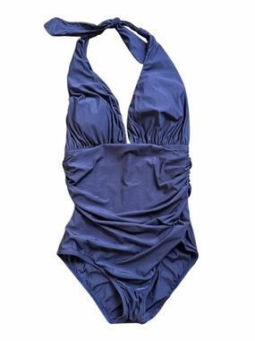Lenny Niemeyer Kinkan Ruched Halter One Piece Swimsuit Navy